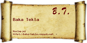 Baka Tekla névjegykártya